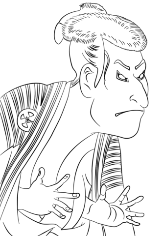 Kabuki Actor Otani By Toshusai Sharaku Coloring Page